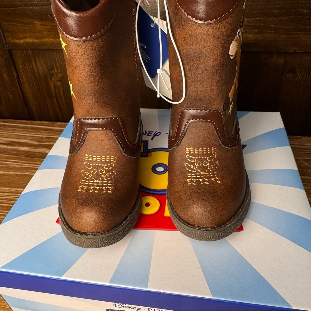 Disney Toy Story 4 Woody Toddler Size 5M Brown Zip Cowboy Western Boots - Picture 2 of 6